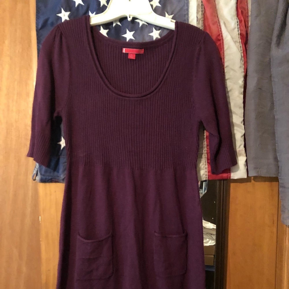 Purple Sweater Dress with pockets